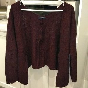 Wool burgundy cardigan